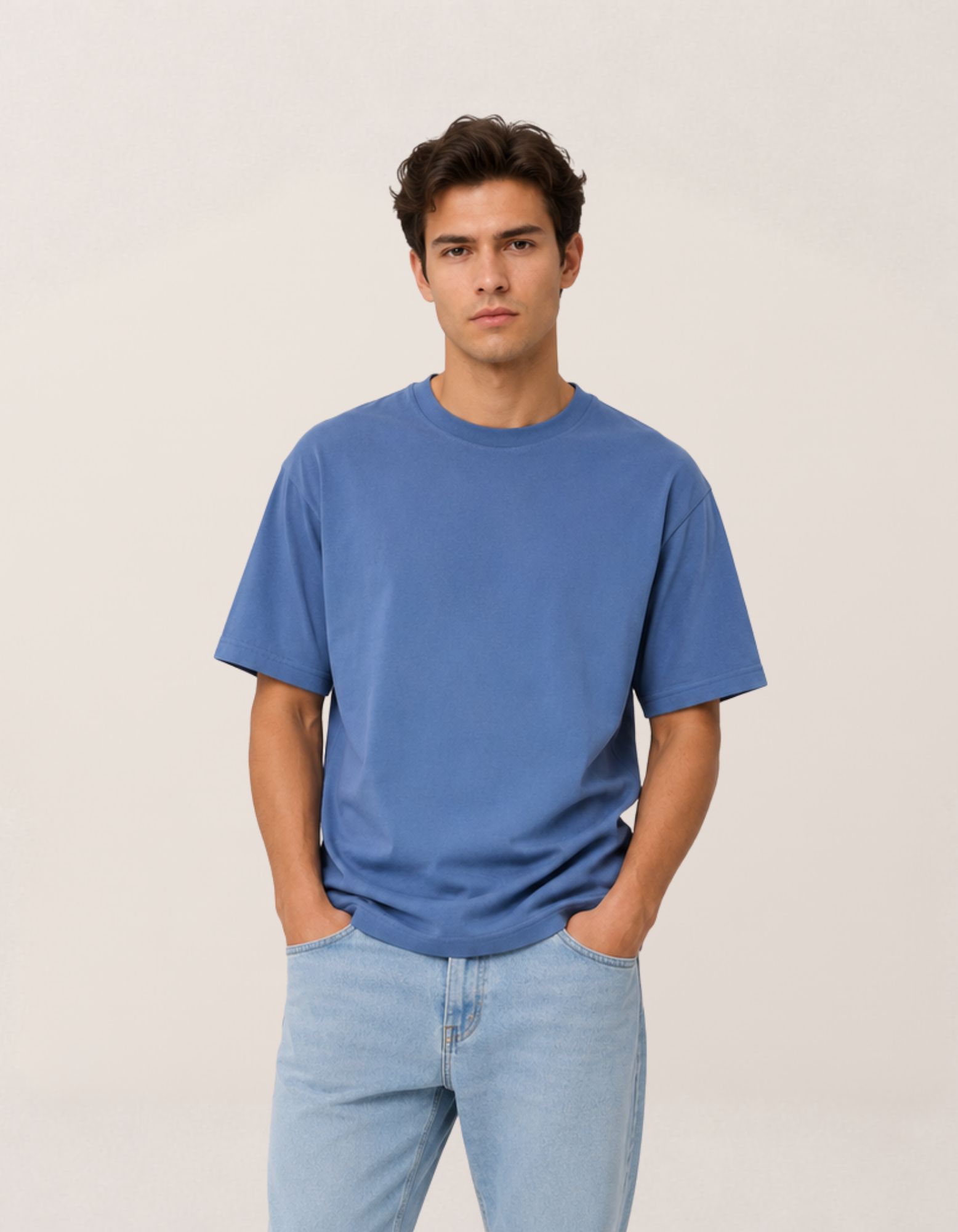 Denim Blue 240 Tee | Camiseta Oversize Azul Denim Hombre
