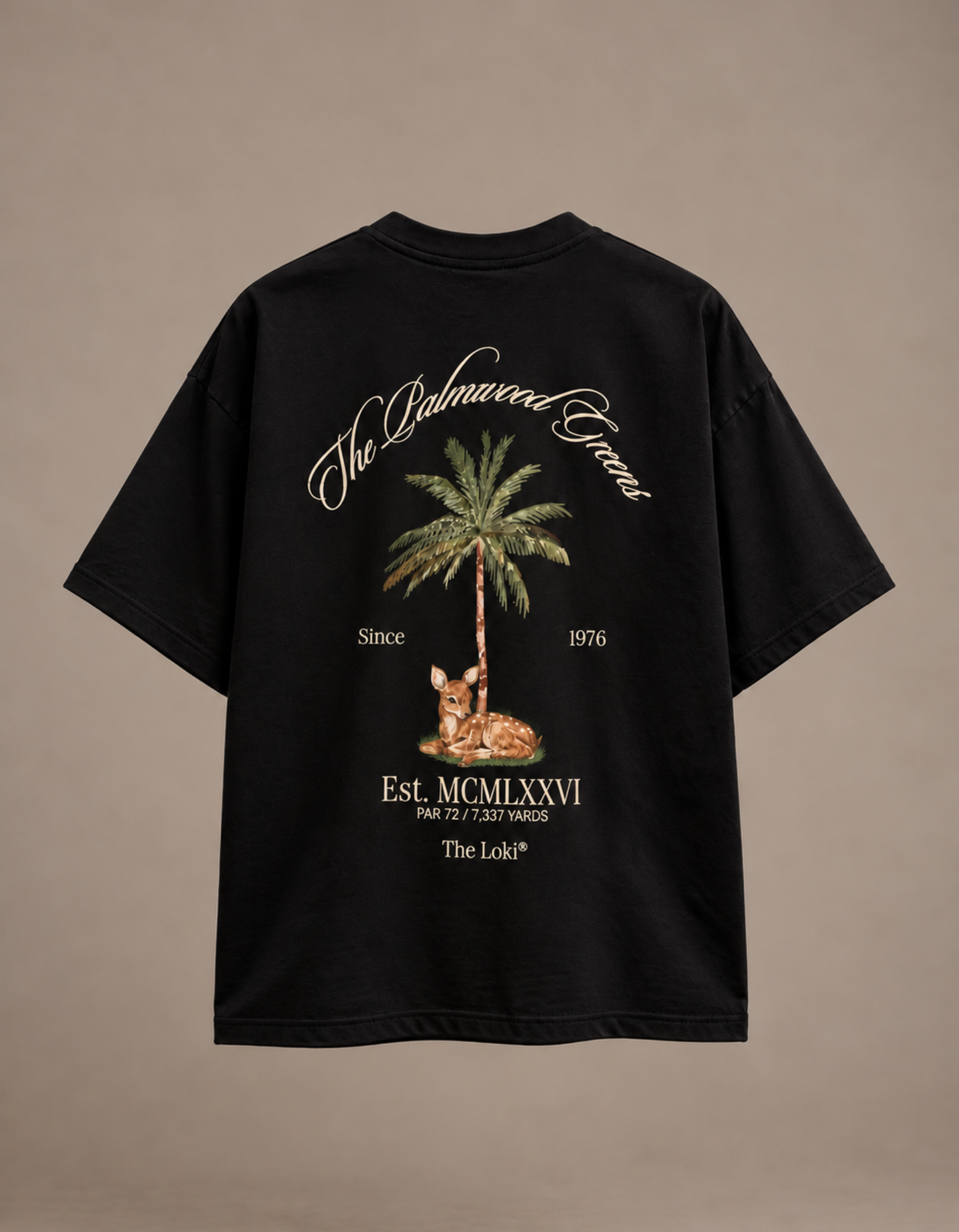 Camiseta Oversized THE LOKI® Palmwood Greens — Negro