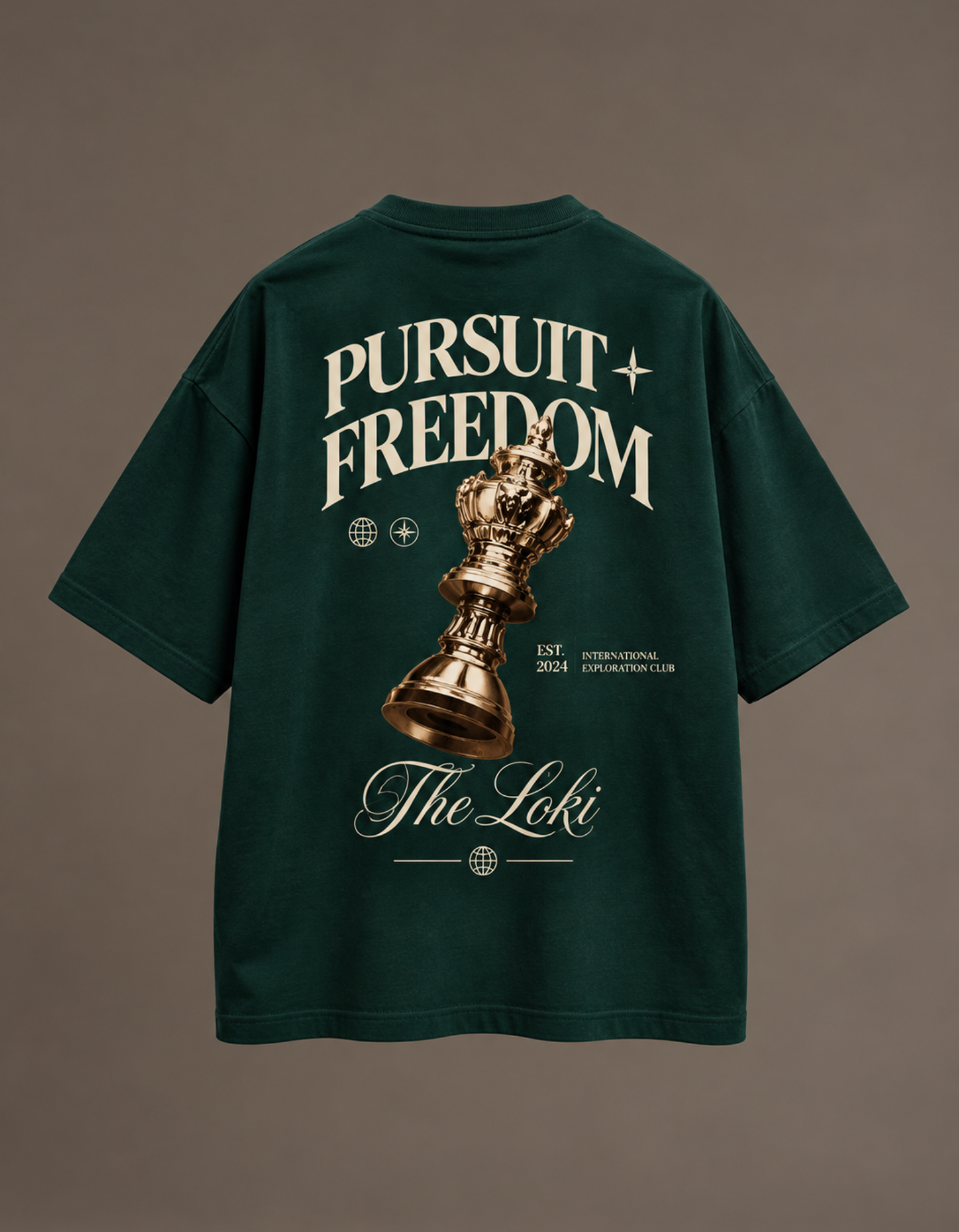 Camiseta Oversized Pursuit Freedom — Verde Bosque