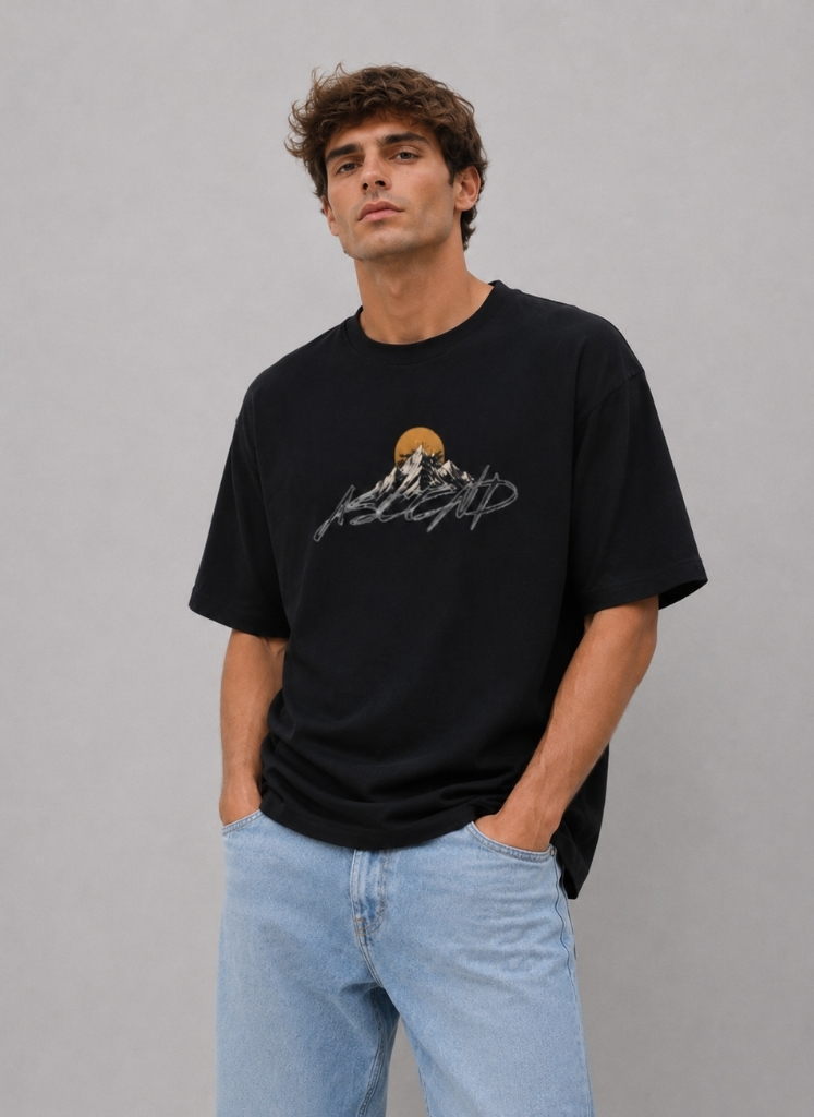 Camiseta Oversize Color Negro
