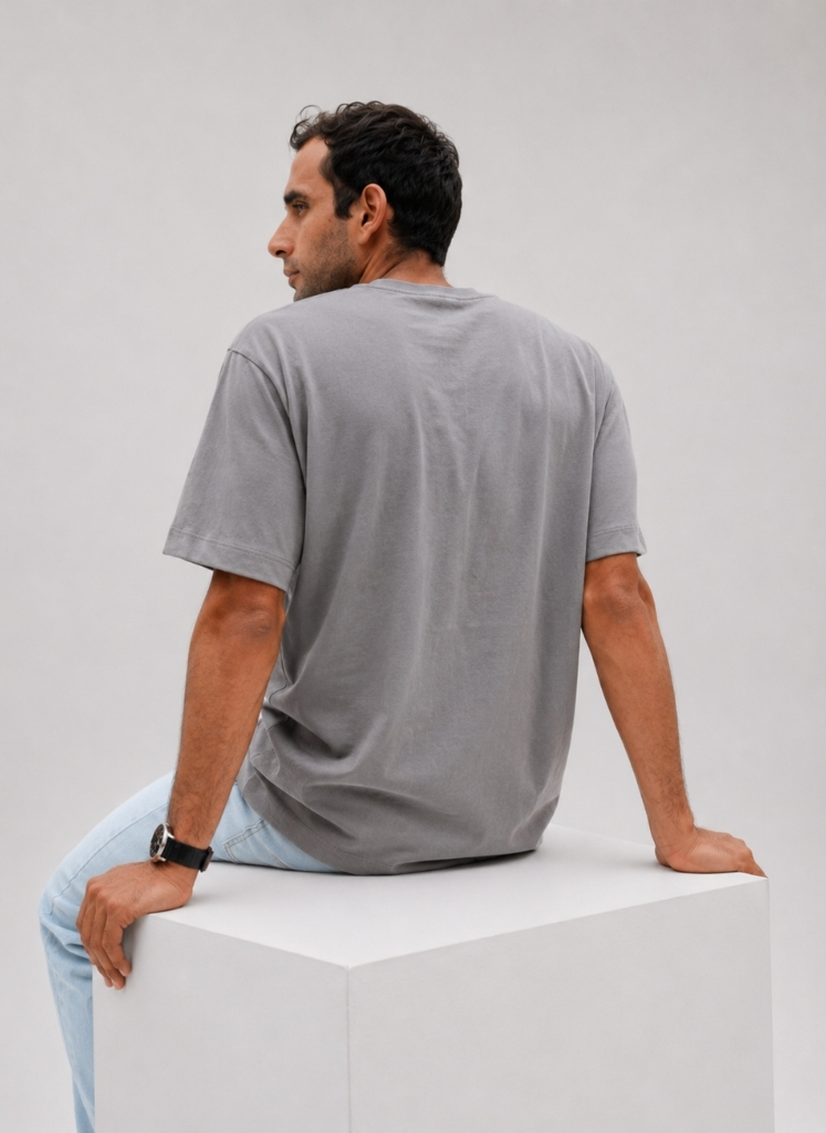 Camiseta Oversize Color Gris