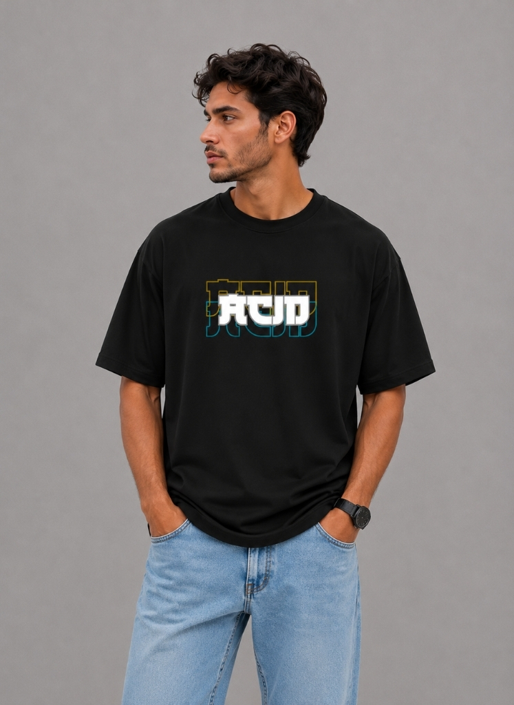 Camiseta Regular Negra ACID