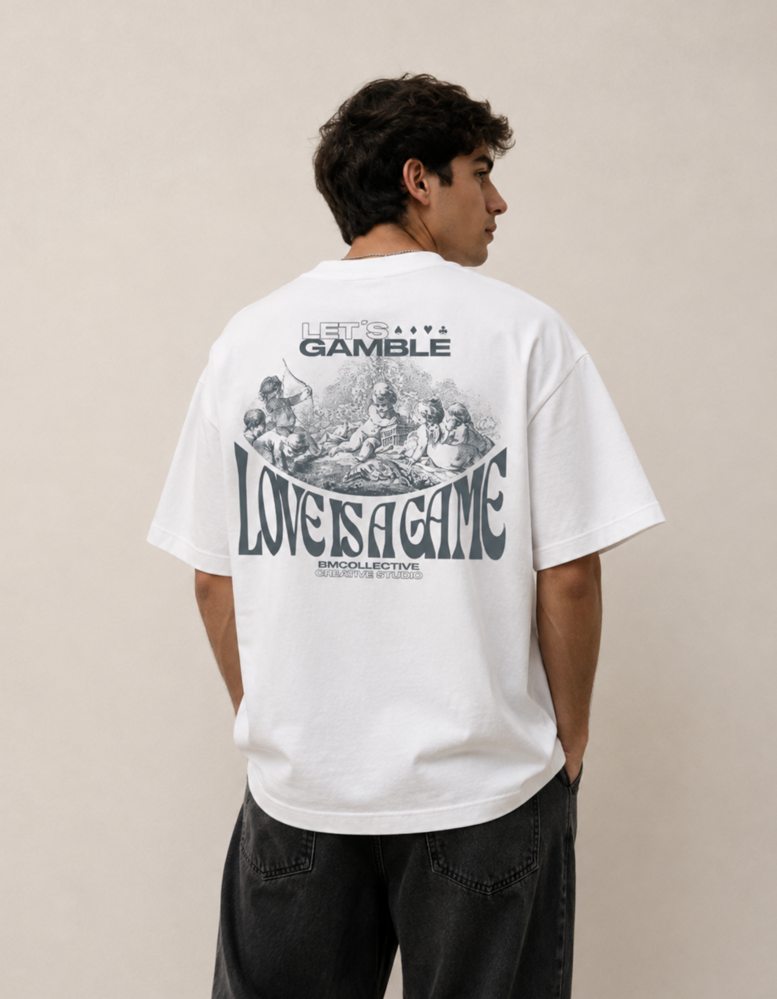Love Is a Game 240 GSM White Tee | Camiseta Blanca Hombre