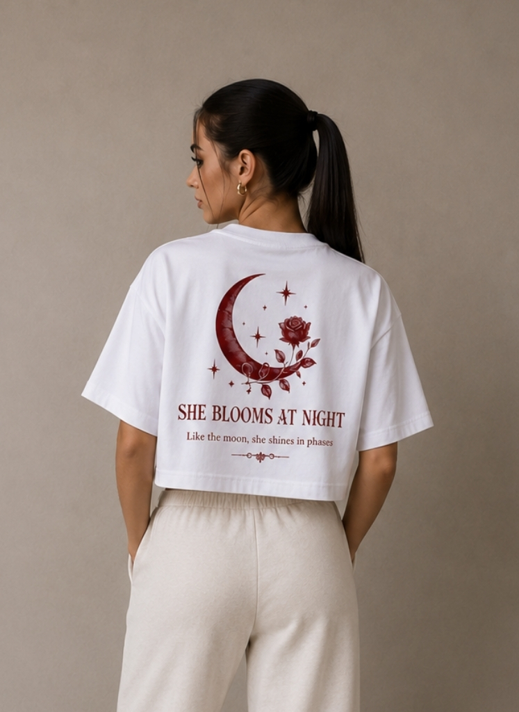 Moon White Crop Top | Camiseta Cropped Blanca Mujer