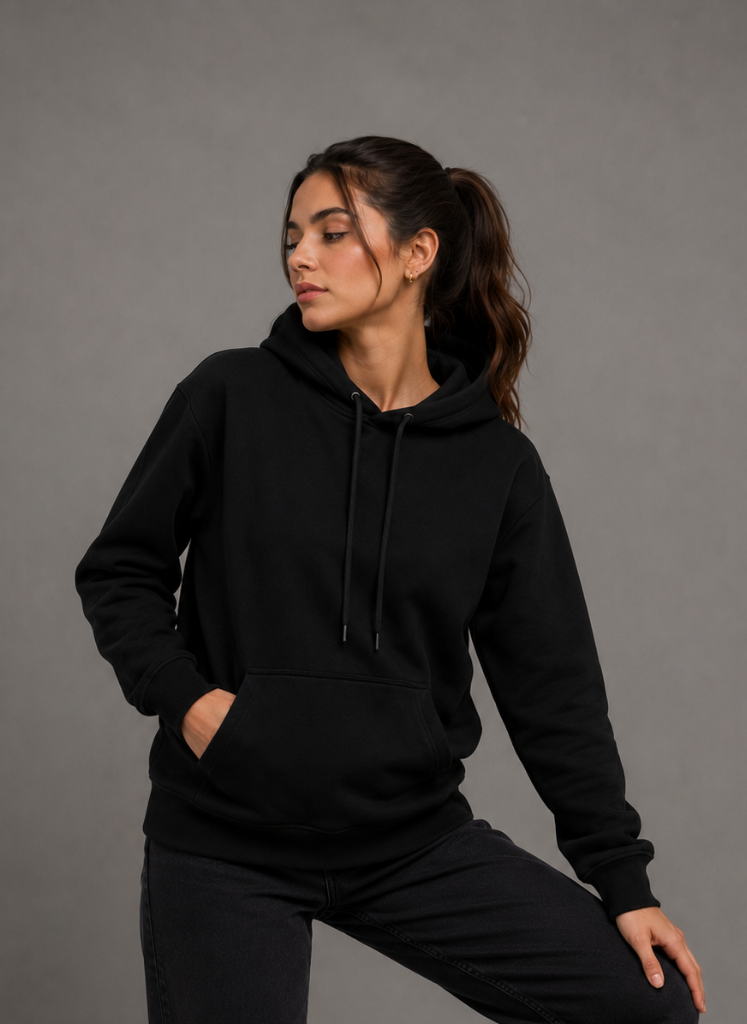 Hoodie Negro Basic Mujer