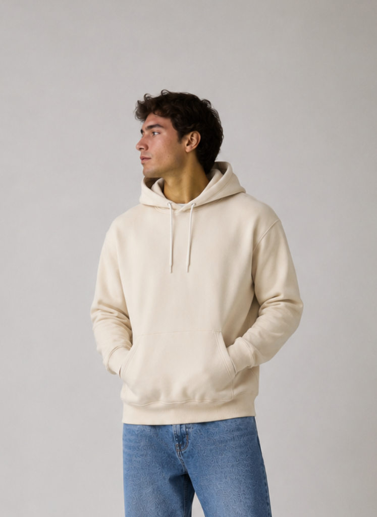 Hoodie Nude Basic Hombre