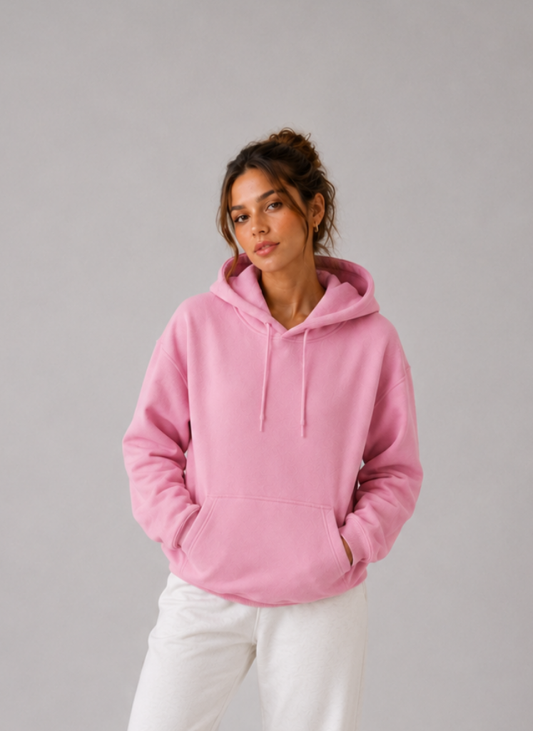 Hoodie Rosado Basic Mujer