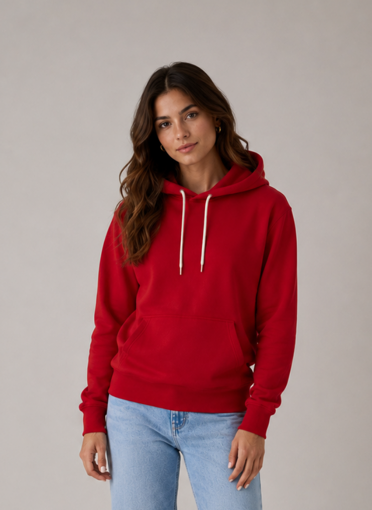 Hoodie Rojo Basic Mujer