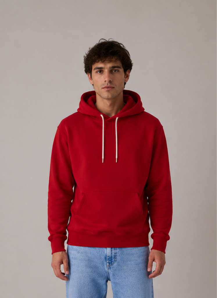 Hoodie Rojo Basic Hombre