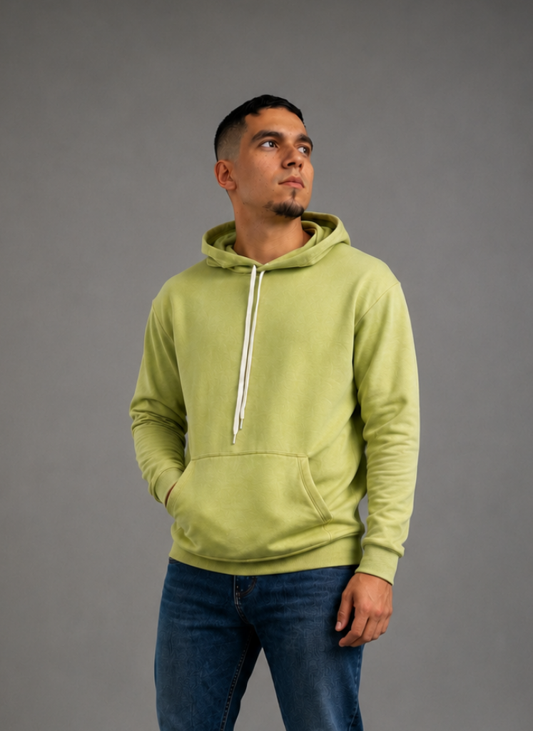 Hoodie Verde Basic Hombre