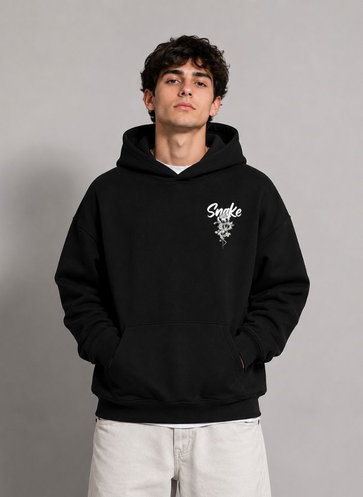 Hoodie Black Snake Hombre