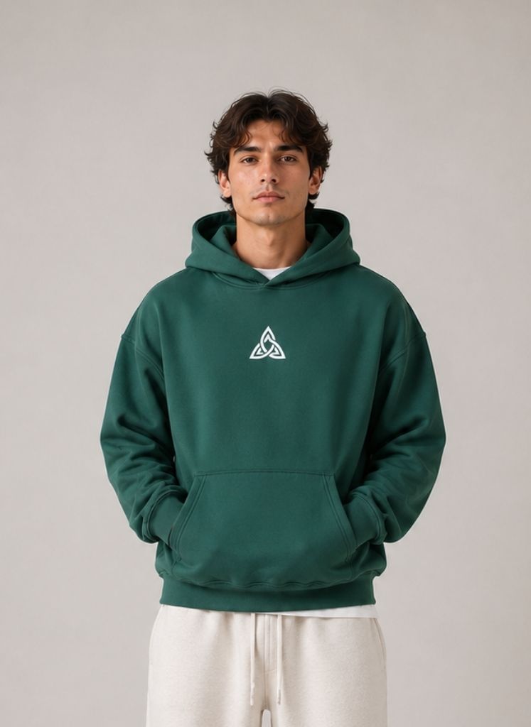 Hoodie Verde Peace Hombre