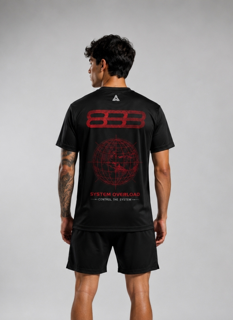 Camisa Deportiva Negra 888 Con Mangas