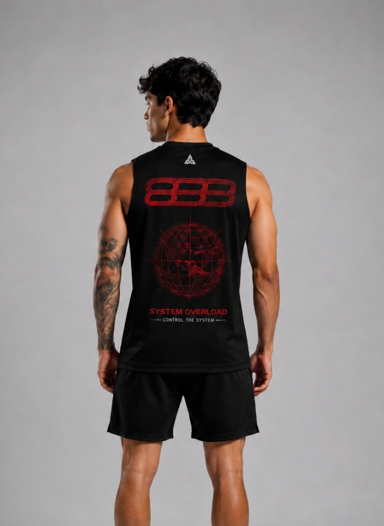 Camisa Deportiva Negra 888 Sin Mangas